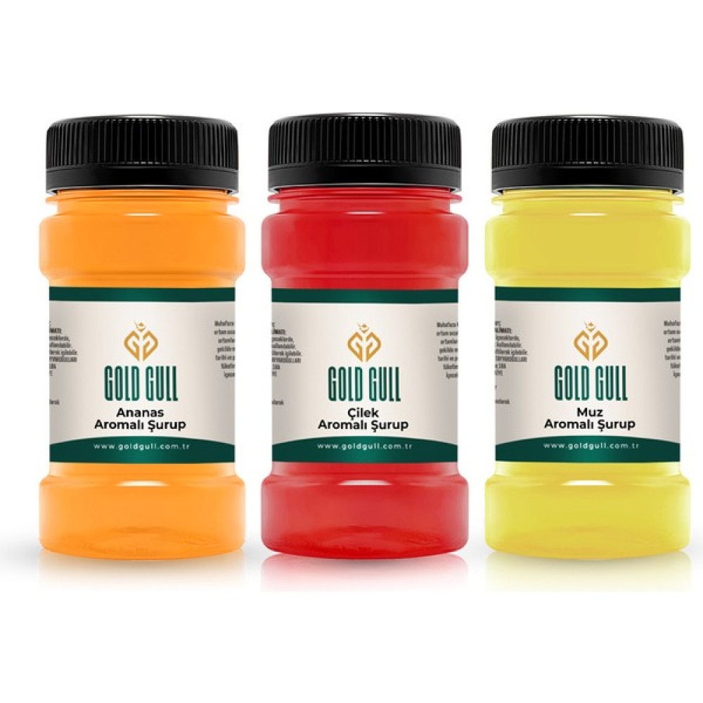 Gold Gull Ananas, Çilek & Muz Aromalı Kahve & Meyve Şurupları 3 x 80 ml Diğer Fiyatı