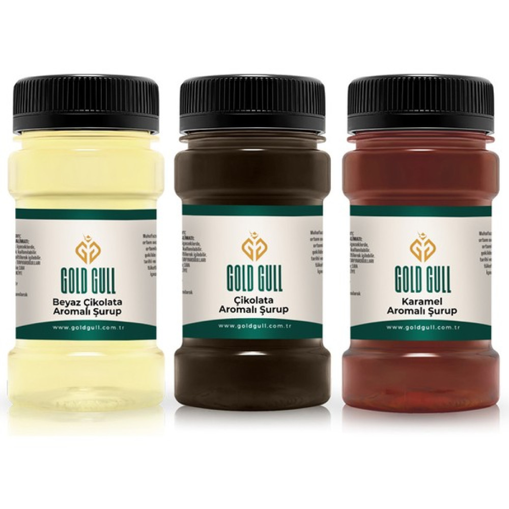 Gold Gull Çikolata, Beyaz Çikolata & Karamel Aromalı Kahve & Meyve Şurupları 3 x 80 ml Diğer Fiyatı