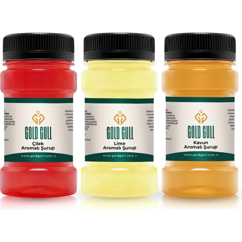 Gold Gull Çilek, Lime & Kavun Aromalı Kahve & Meyve Şurupları 3 x 80 ml Diğer Fiyatı