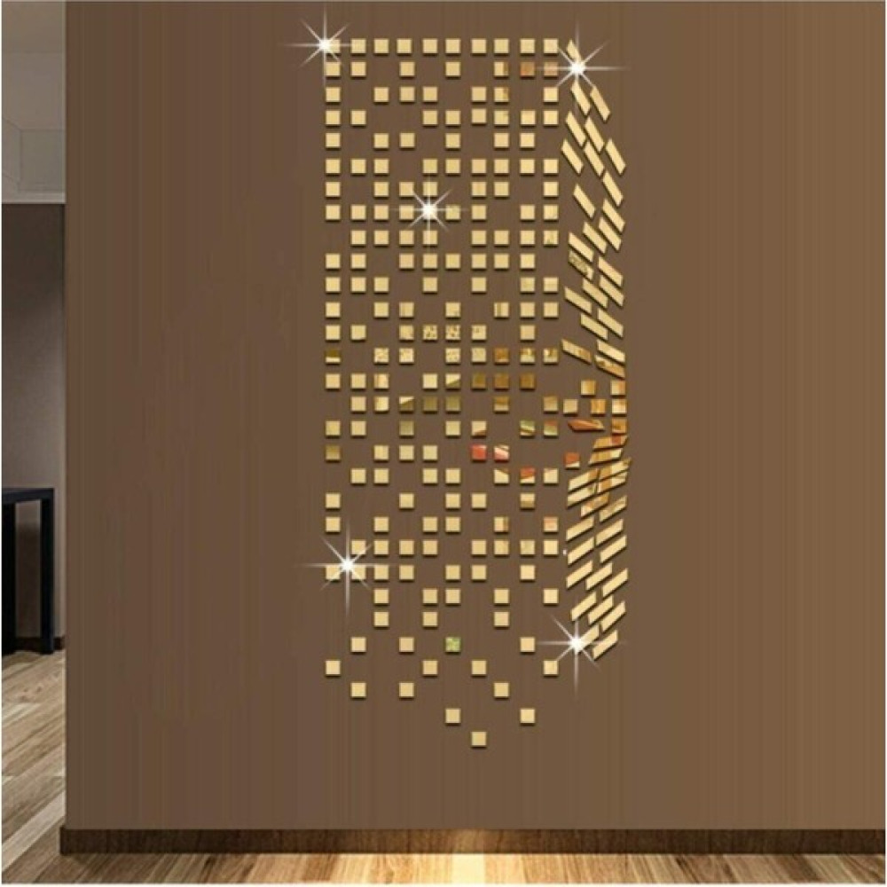 Gold Pleksi Dekoratif Antre Banyo Süs Mozaik Ayna 200 Adet 3cm * 3cm Ev & Dekorasyon Aksesuarları Fiyatı