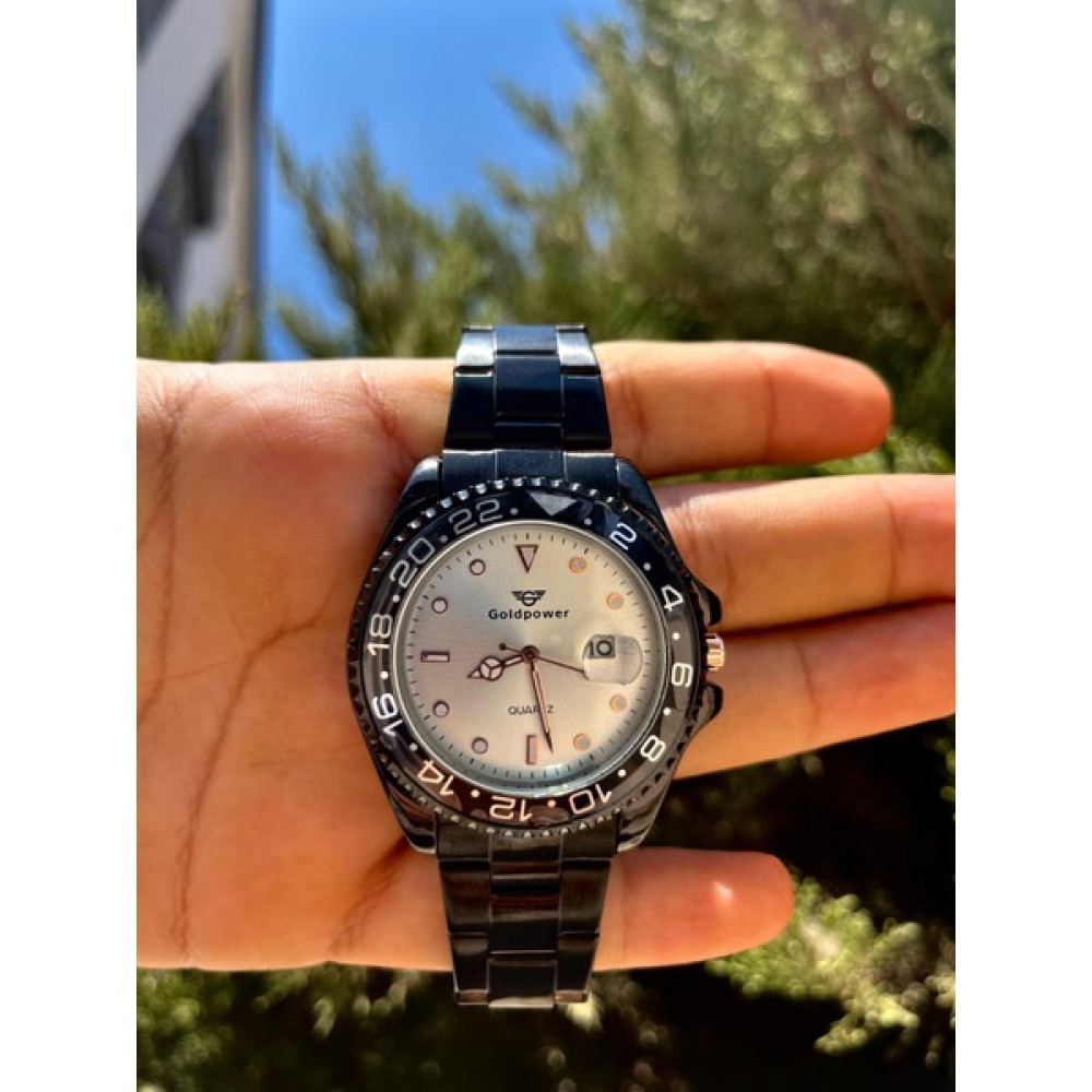 Gold Power Rolex Model Çelik Lüks Kordon Erkek Kol Saati - Siyah - Beyaz Kol Saatleri Fiyatı