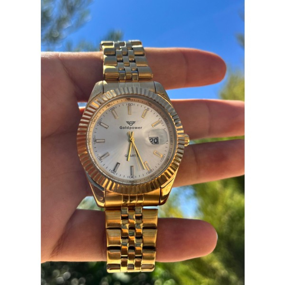 Gold Power Rolex Model Çelik Lüks Kordon Gold Içi Beyaz Renk Erkek Kol Saati Kol Saatleri Fiyatı