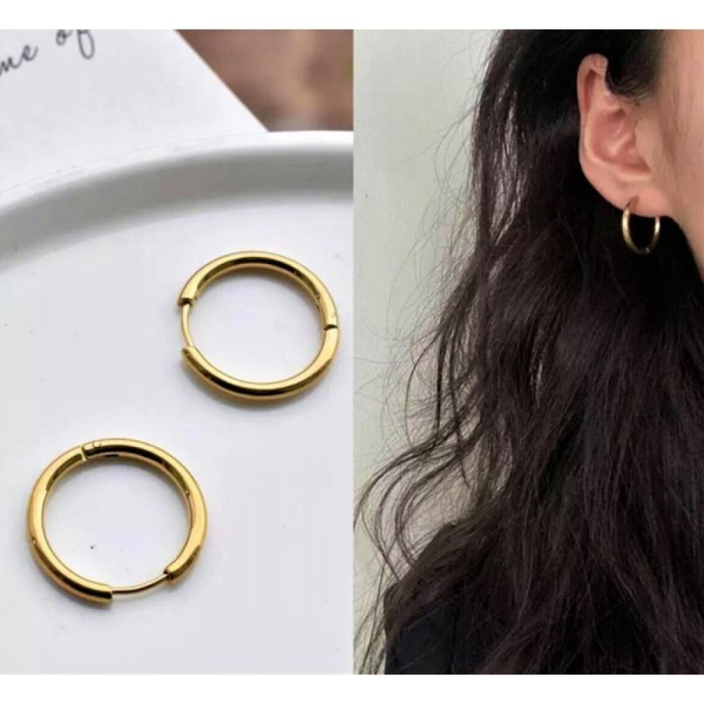 Gold Renk 1.5cm Çelik Halka Küpe-ÇEHAKÜ29 Altın, Takı & Aksesuar Fiyatı
