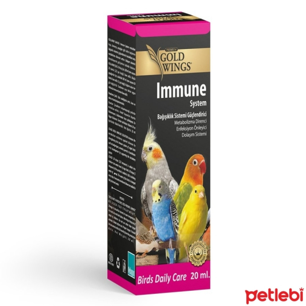 Gold Wings Immune System Kuşlar için Bağışıklık Sistemi Güçlendirici Sıvı Vitamin 20ml Evcil Hayvan Ürünleri Fiyatı