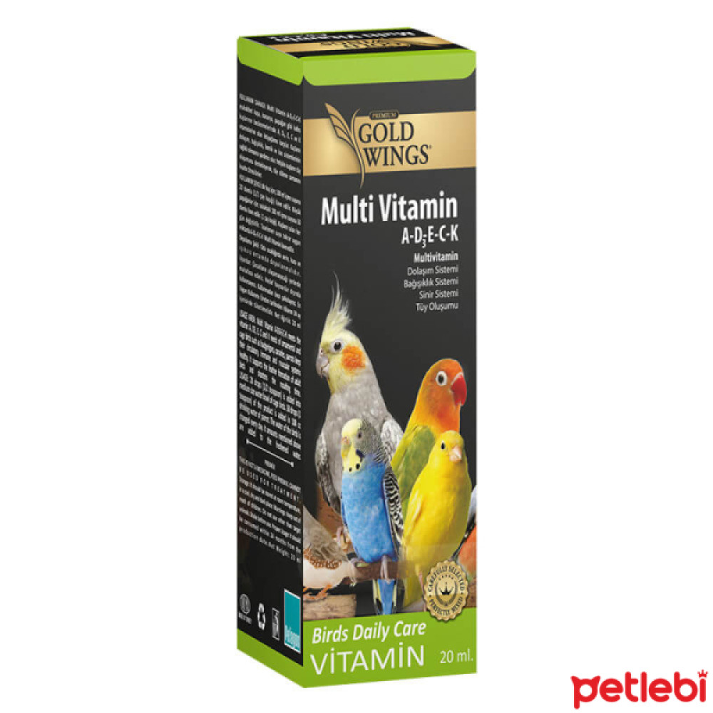Gold Wings Kuşlar için Tüy Oluşumunu Destekleyici Sıvı Multi-Vitamin 20ml Evcil Hayvan Ürünleri Fiyatı