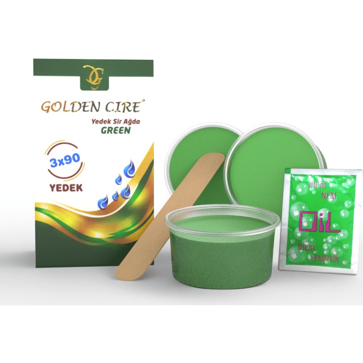 Golden Cire Yedek Sir Ağda 3X90 gr Yeşil Renkli Yumuşak Ağda İle Kolay Uygulama - 90 gr Diğer Fiyatı