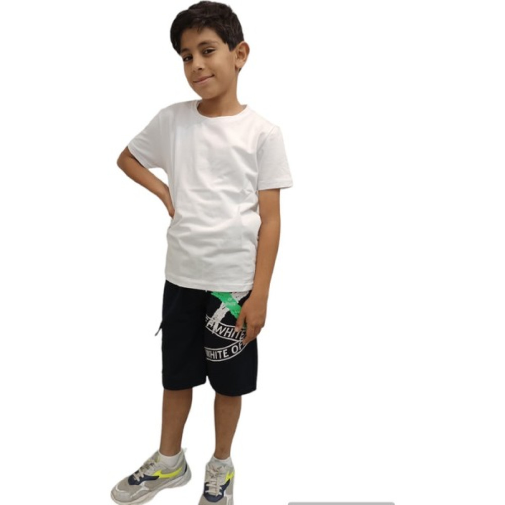 Golden Giyim x Baskılı Erkek Kaprili Erkek Alt-Üst T Shirt-Şort Takımı Erkek Çocuk Giyim Takımı Fiyatı
