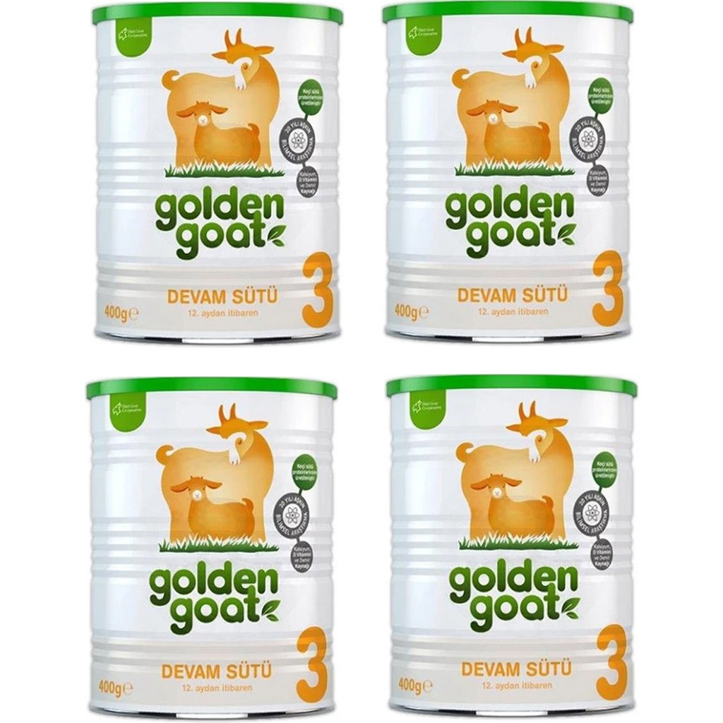 Golden Goat 3 Toz Keçi Devam Sütü 400 gr 12 Aydan İtibaren Sütlü İçerik 4 Adet Bebek Mamaları Fiyatı