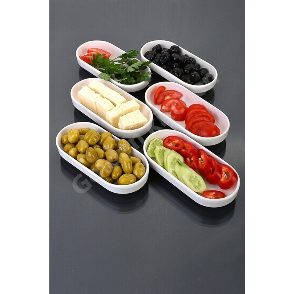 GoldenKitchen Kütahya Beyaz Seramik Kahvaltılık Çerezlik 6 Lı Salda Saklama Kapları Fiyatı