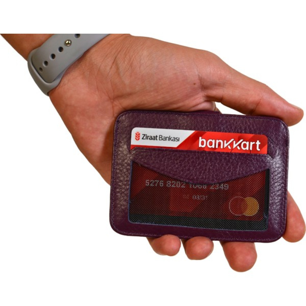 Goldenowl Accessory Hakiki Gerçek Deri Kadın Erkek Kartlık Mor Cüzdan Bayan Cüzdan Fiyatı