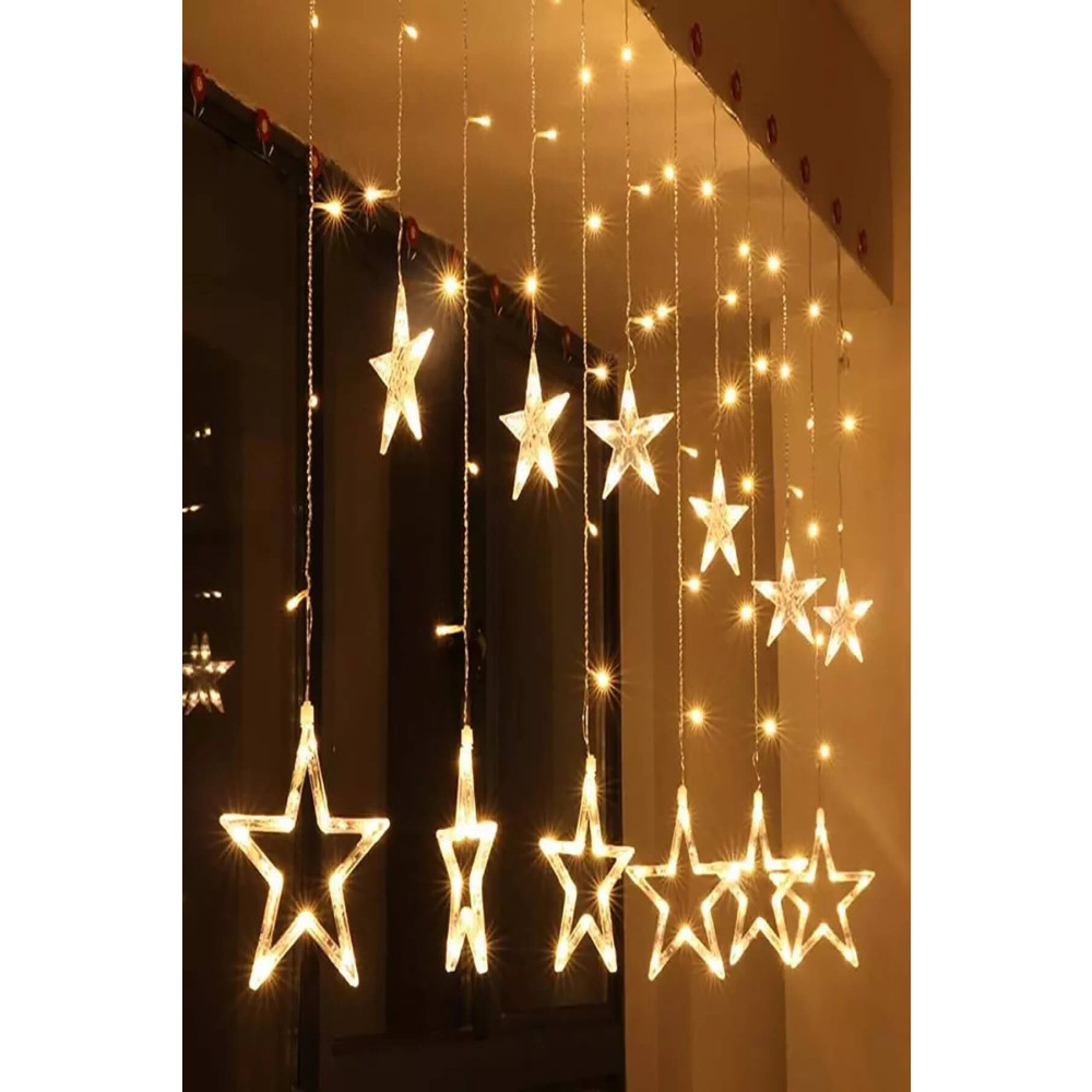 GOLDENSTAR Yıldızlı Perde Salkım Saçaklı Led Işıklar Animasyonlu Yaş Günü & Parti Fiyatı