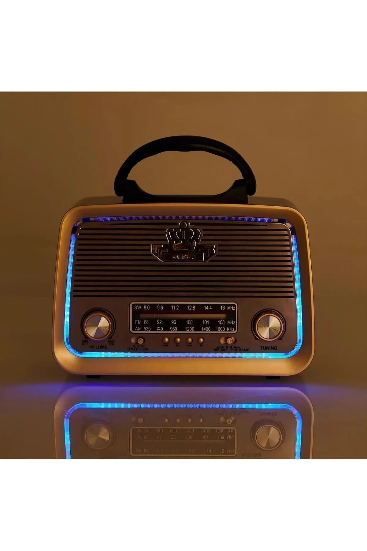 goldixpir 301 Eskitme Nostalji Tasarımlı Bluetoothlu Nostalji Radyo Fm-sd Kart-aux" Alarmlı Saatler & Radyolar Fiyatı