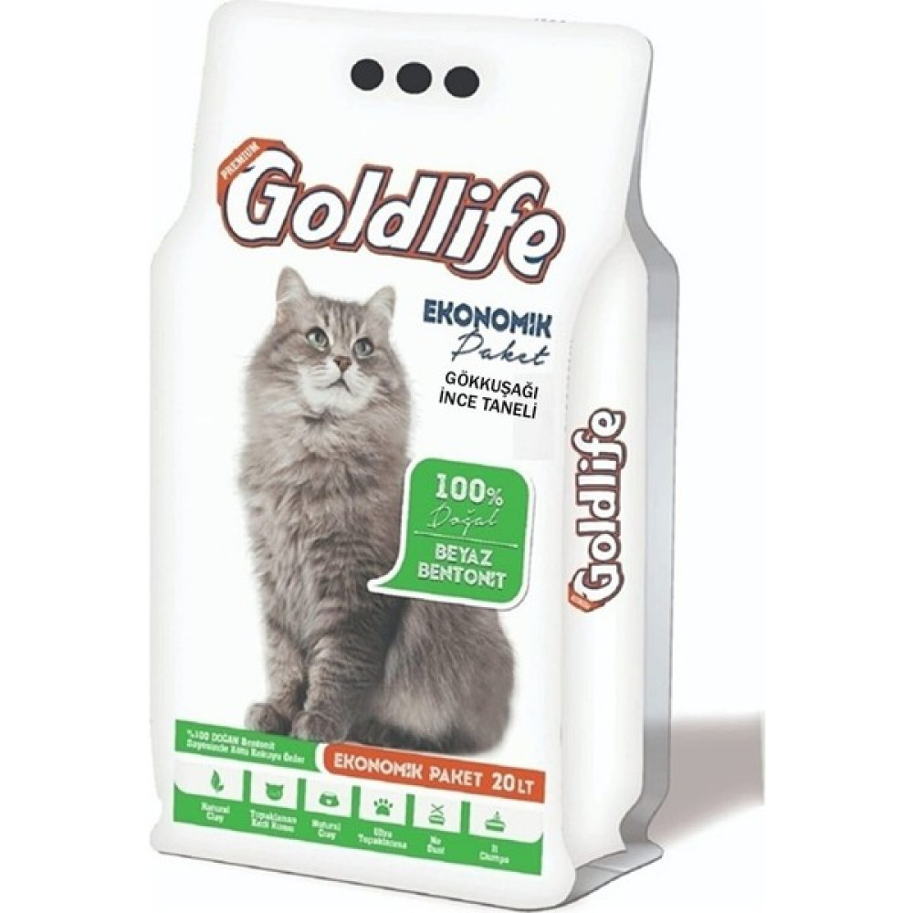 Goldlife Gökkuşağı Ince Taneli Kedi Kumu 20LT. Evcil Hayvan Ürünleri Fiyatı