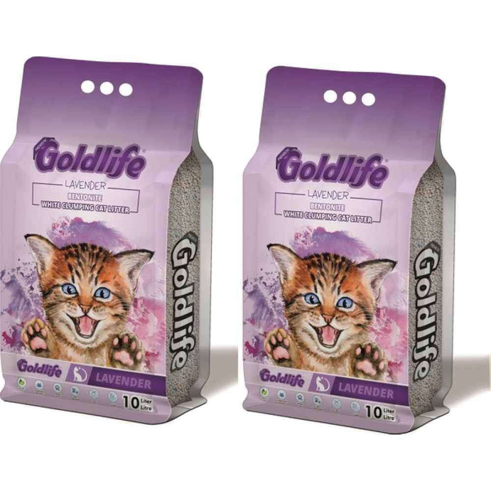 Goldlife Lavanta Kokulu Bentonit Kedi Kumu 10 lt x 2 Adet Evcil Hayvan Ürünleri Fiyatı