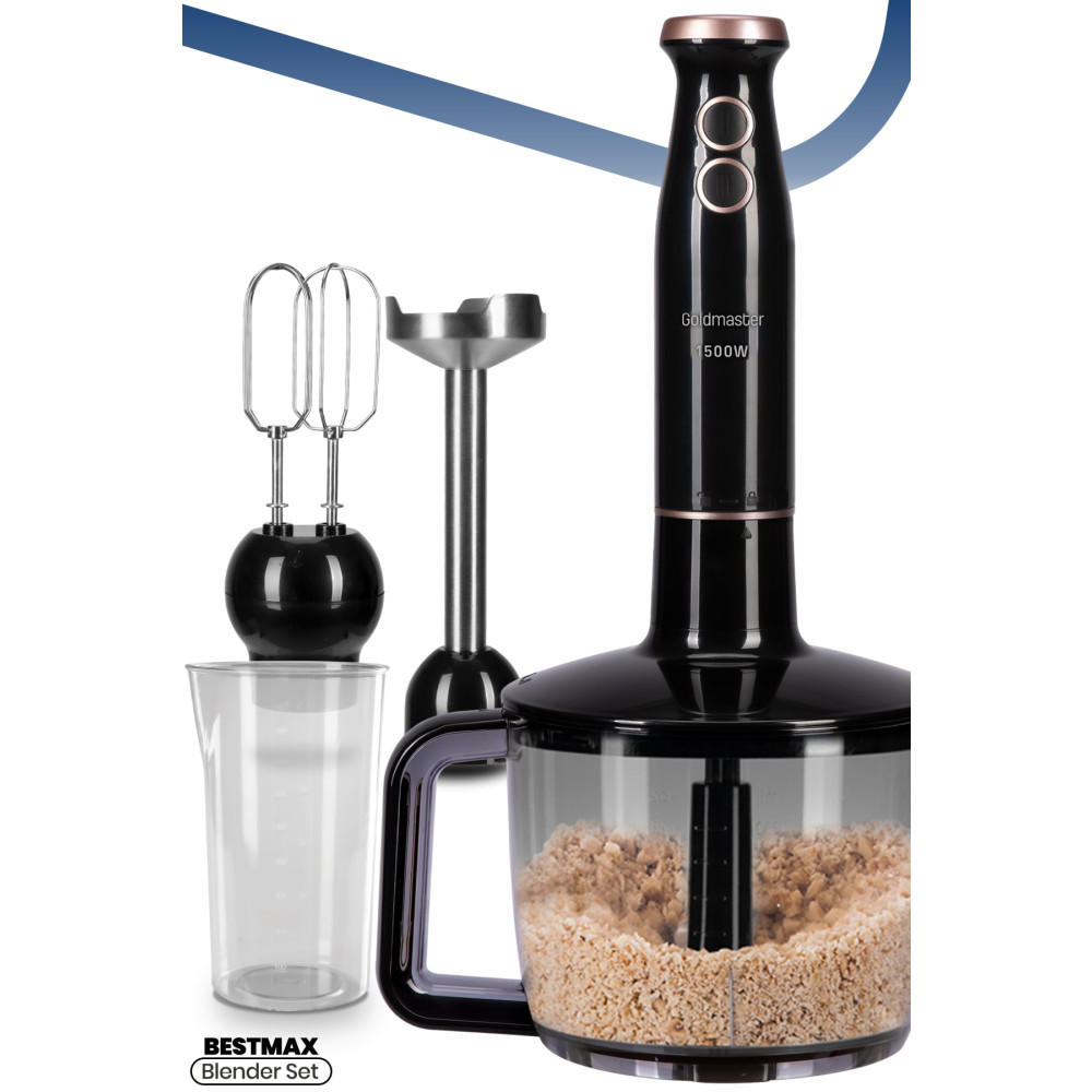 GOLDMASTER Bestmax Siyah Gold Geniş Hazneli 1500w Paslanmaz Çelik 3in1 Multi Blender Blenderler Fiyatı