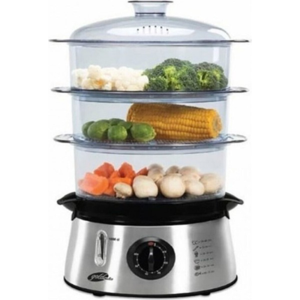 Goldmaster Biofit Buharlı Pişirici- 800W 8.4lt 3 Farklı Hazne - Siyah Buharlı Pişiriciler Fiyatı