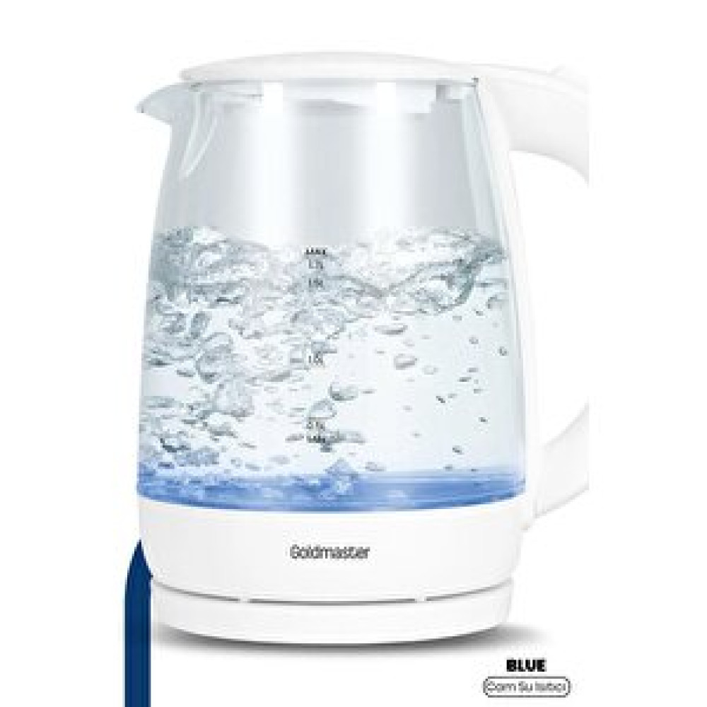 Goldmaster Blue 2200 Watt 1.7 Litre Işıklı Cam Kettle Su Isıtıcı Beyaz Su Isıtıcıları / Kettle Fiyatı