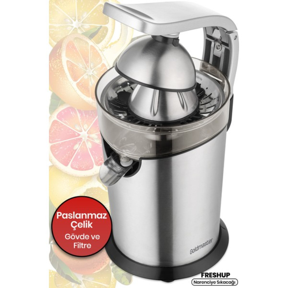 Goldmaster Freshup Inox Çıkarılabilir Paslanmaz Çelik Döküm Tutma Kolu Narenciye Meyve Sıkacağı Meyve Sıkacakları Fiyatı