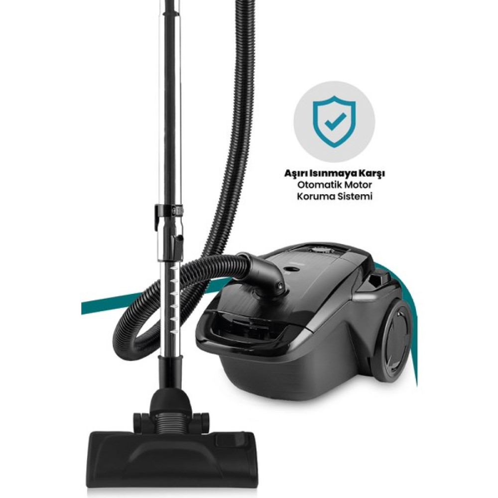 Goldmaster Fuerza Siyah 4 Litre Geniş Kapasiteli Hız Ayarlı Toz Torbalı 5 Yıl Garantili Elektrikli Süpürge Oto Boyaları Fiyatı