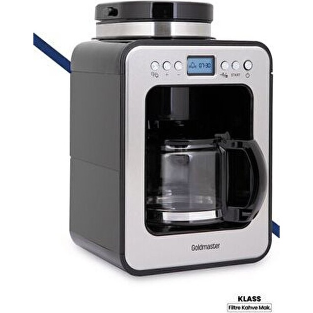 Goldmaster Gm-7353 Klass Öğütücülü Filtre Kahve Makinesi 12 Fincan Kapasiteyle Inox Tasarım Kahve Makineleri Fiyatı