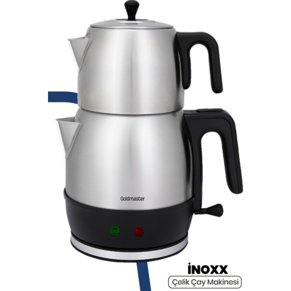 GoldMaster İnoxx Geniş Hazneli XL Paslanmaz Çelik Damlatmaz Çelik Çay Makinesi Ve Su Isıtıcı Çay Makineleri Fiyatı