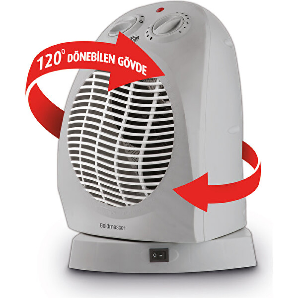 Goldmaster Kışmatik Dönebilen 120 Derece Sağ Sol Hareketli Devrilme Emniyetli Fanlı Isıtıcı IN-6900G - 2000 W Isıtıcılar Fiyatı