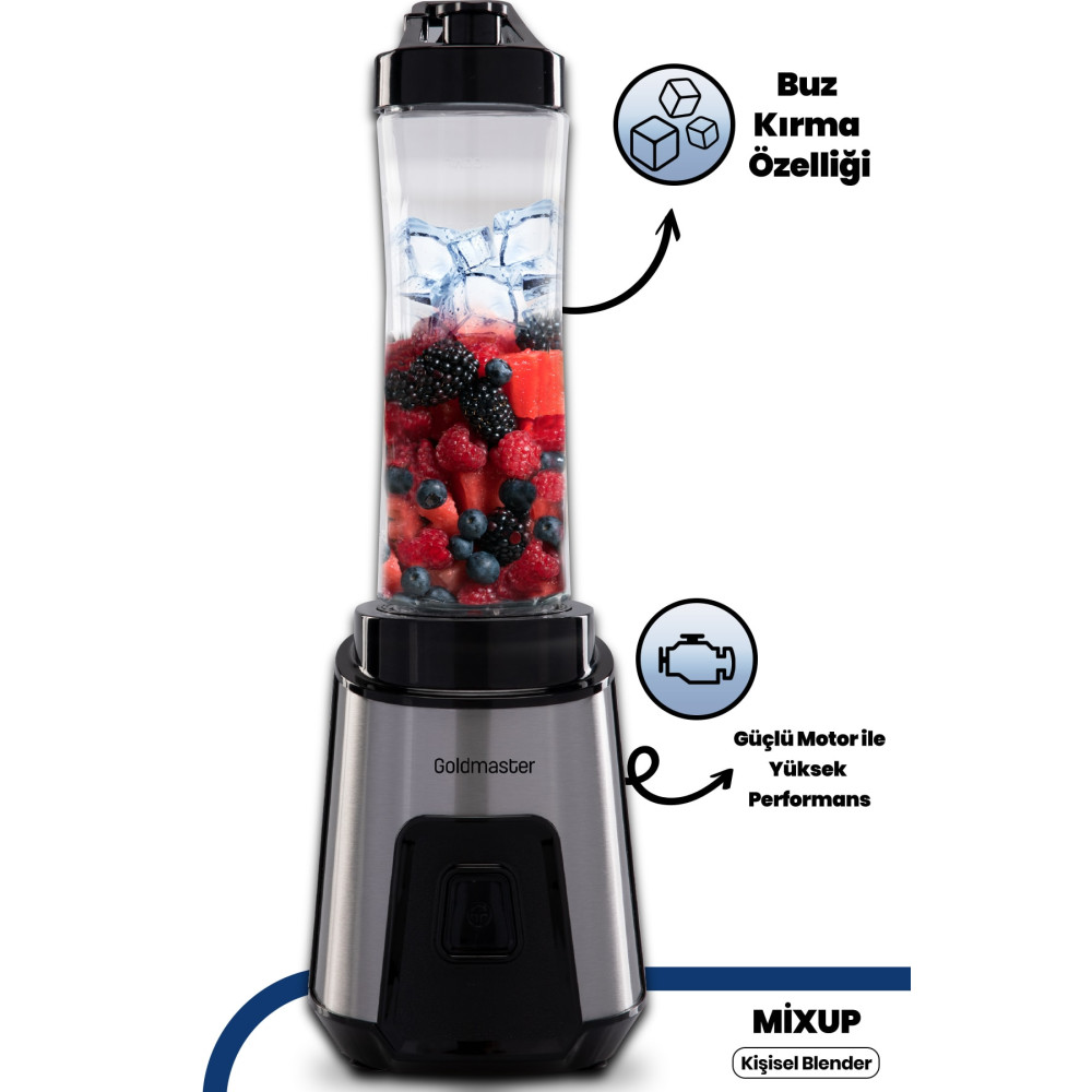 GOLDMASTER Mix Up Buz Kırma Özellikli Paslanmaz Çelik Bıçaklı Kişisel Smoothie Blender Blenderler Fiyatı