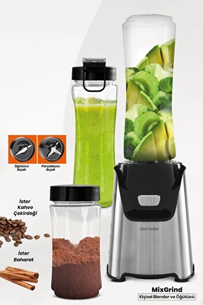 Goldmaster Mixgrind 2in1 Gm-7296 Paslanmaz Çelik Bıçaklı Kişisel Smoothie Blender ve Kahve Baharat Öğütücü Blenderler Fiyatı