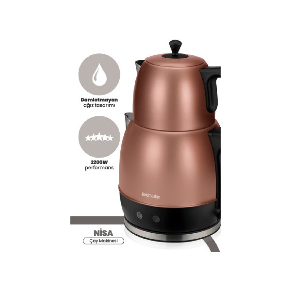 Goldmaster Nisa Çelik Çay Makinesi Gold BY-4304 Çay Makineleri Fiyatı