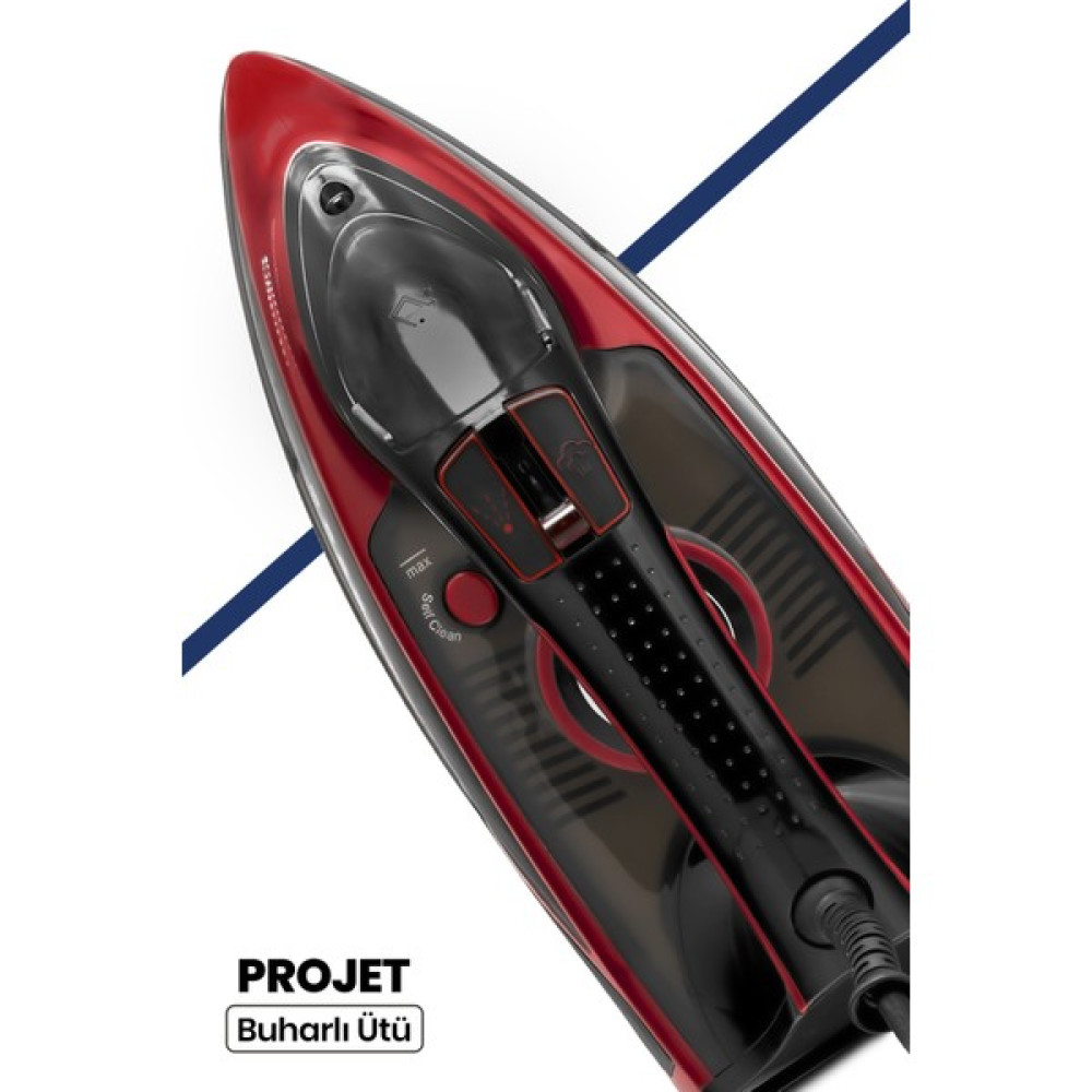 Goldmaster Projet 2600W Seramik Tabanlı 160GRŞOKBUHAR Ütü - Kırmızı Ütüler Fiyatı