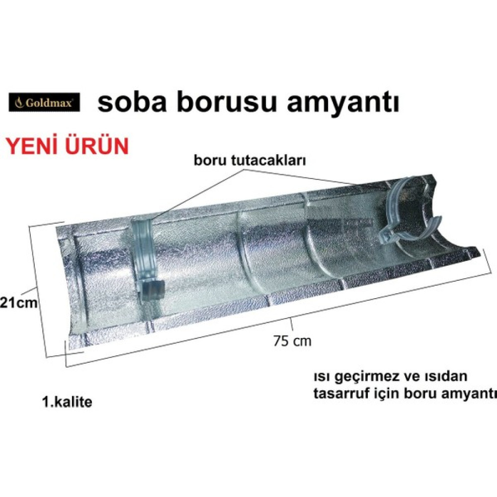 Goldmax Isı Kes Soba Borusu Amyantı Tavan Isı Koruyucu 75Cm Isıtıcılar Fiyatı