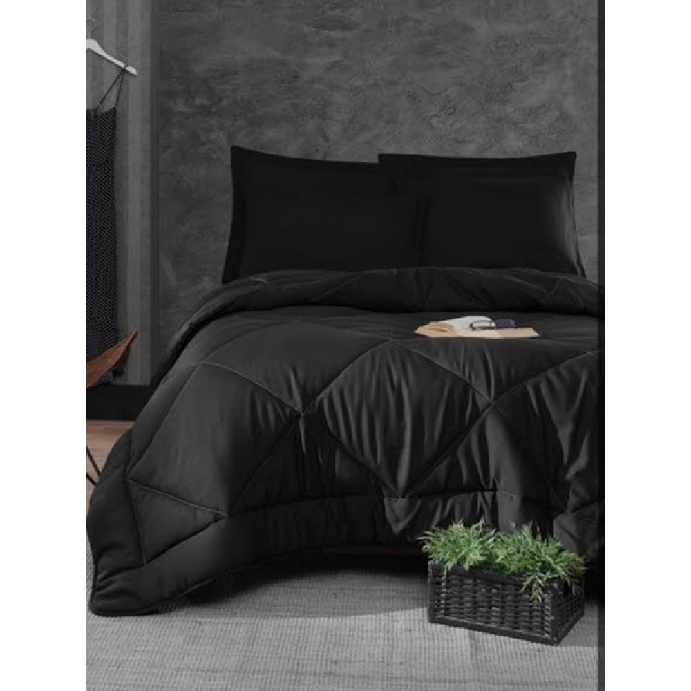 GOLDRİSE Tek Kişilik 63 Tel Lüx Çift Taraflı Welsoft Pamuk Silikon Yorgan 155X215 Siyah - BK (SİYAH) - 155 x 215 cm Yorgan Fiyatı
