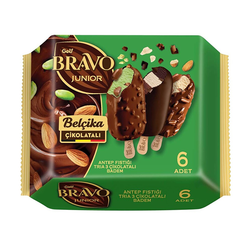 Golf Bravo Junior Tria 3 Çikolatalı-Badem-Antep Fıstığı 360 ml Dondurma Fiyatı
