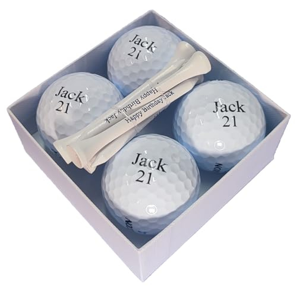 Golf Gift Set, Personalised Golf balls and Tees in matching gift box