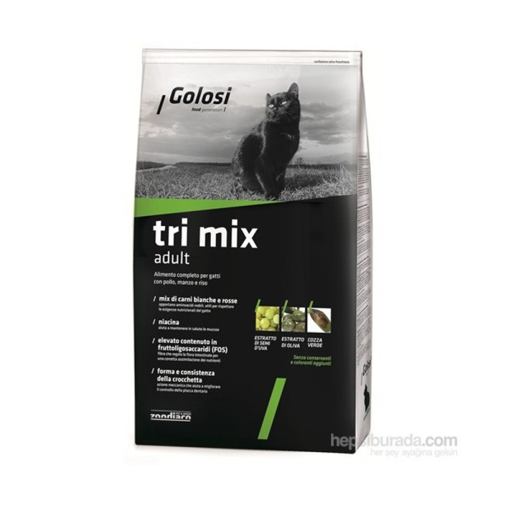 Golosi Cat Tri Mix Sığır Etli, Tavuk Etli Ve Pirinçli Yetişkin Kedi Maması 1,5 Kg Evcil Hayvan Ürünleri Fiyatı