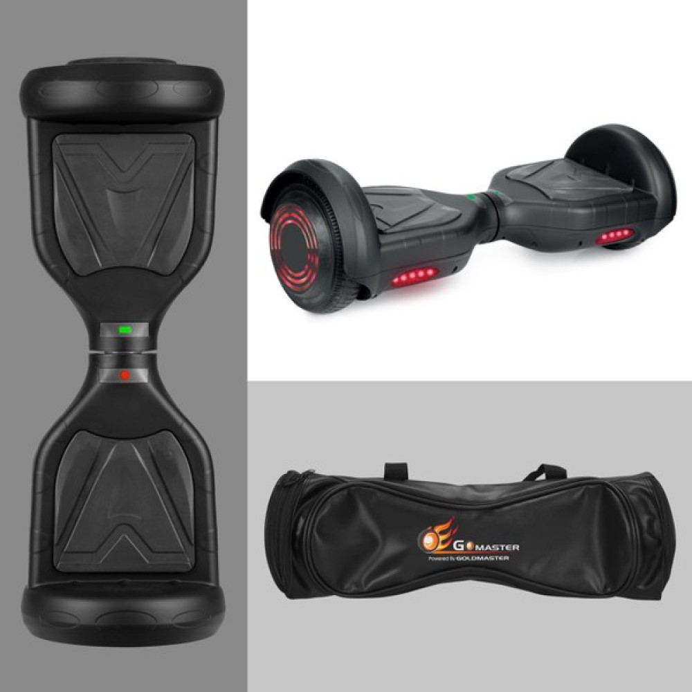 Gomaster Knight 6.5 Inch Işıklı Akıllı Dengeli Elektrikli Kaykay Hoverboard Taşıma Çantalı Siyah Scooter Fiyatı