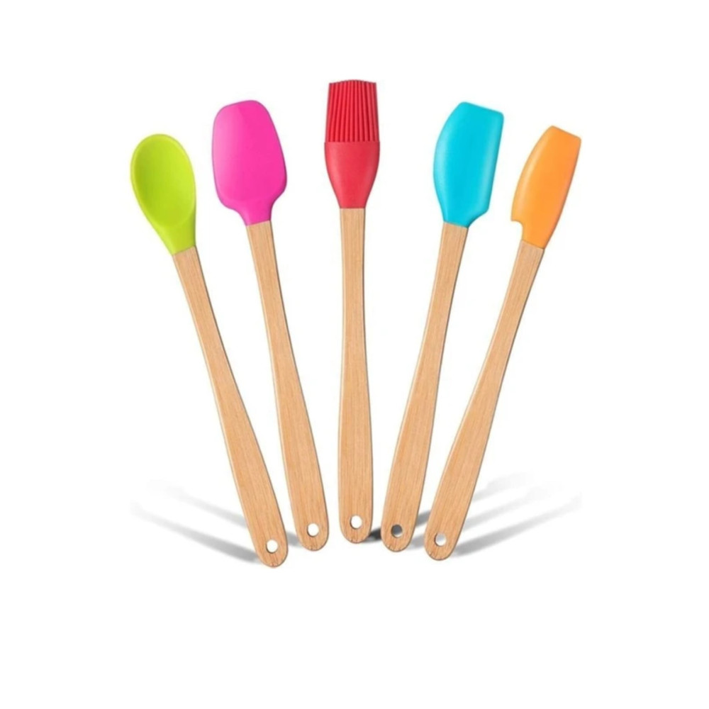 Gomax 5li Renkli Bambu Saplı Silikon Uçlu Spatula Fırçalı Kaşık Seti Mutfak Gereçleri Fiyatı