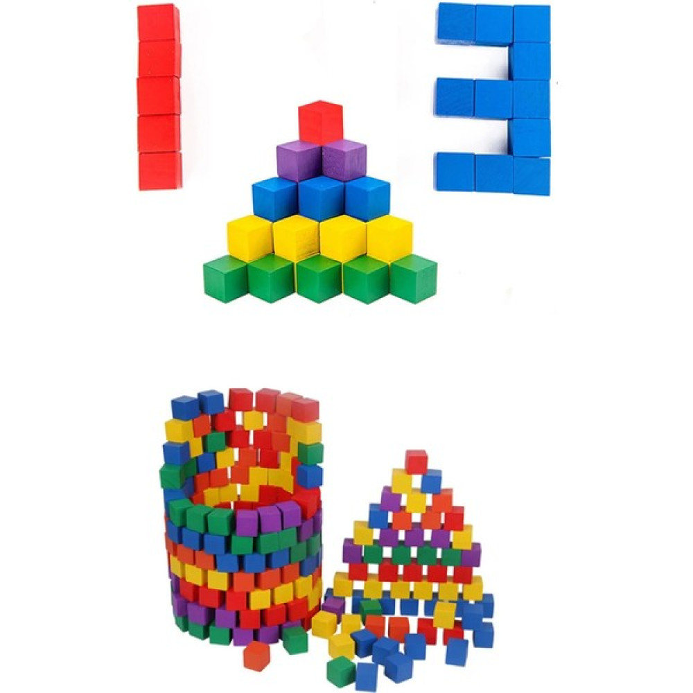 Gonca 100 Adet 2.5x2.5x2.5 cm Ahşap Eğitici Renkli Küp Bloklar - Ahşap Birim Puzzle Küp Yapı Bloklar Bebek Oyuncakları Fiyatı