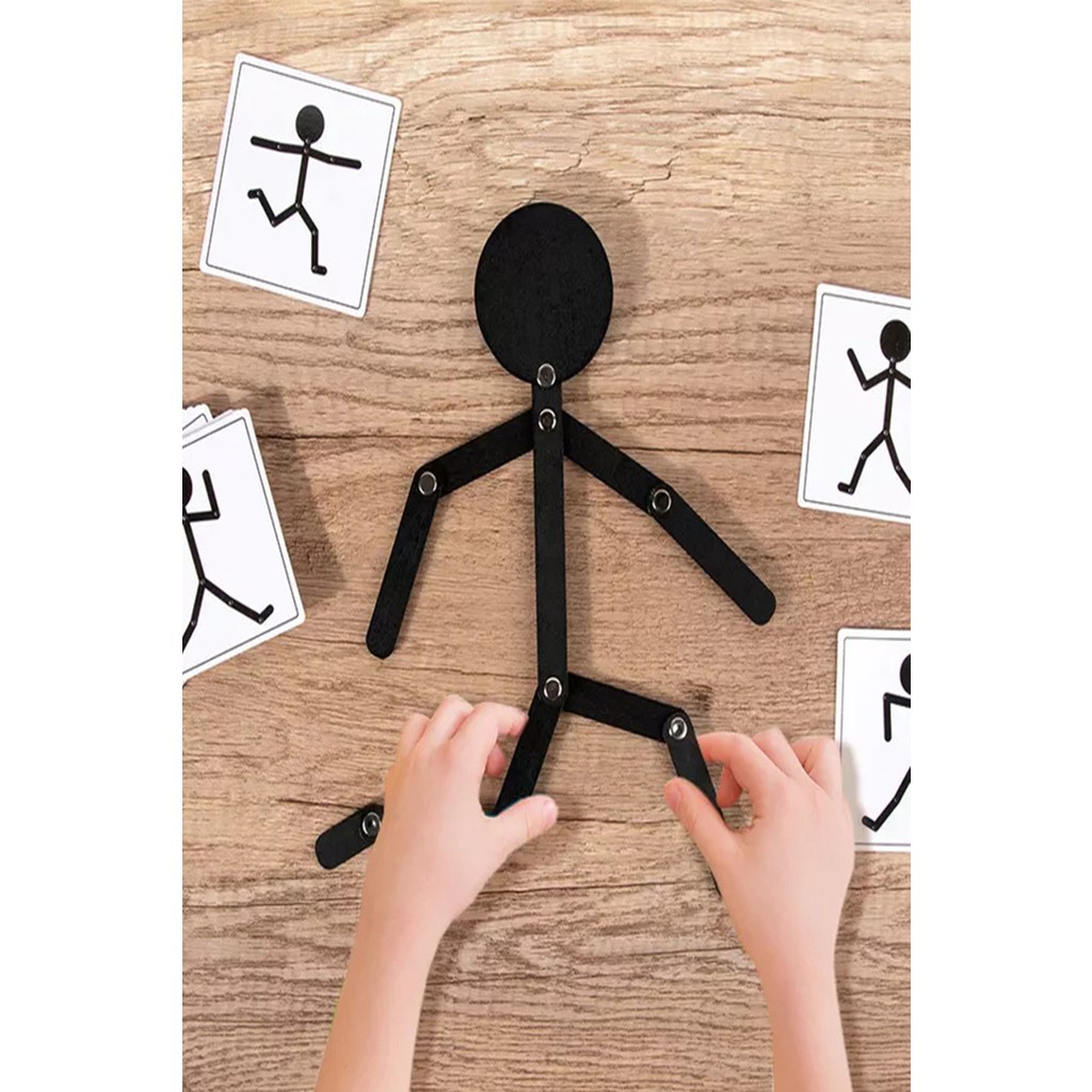 Gonca Montessori Ahşap Çöp Adam Eğitici Ahşap Oyuncak-Ahşap Puzzle Bloklar - Ahşap Desenli Anne Bebek Oyuncak Fiyatı