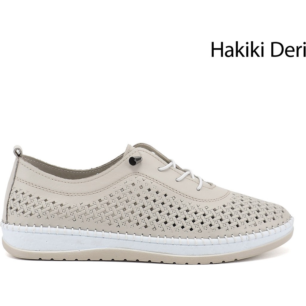 Gönderi(r) Kadın Bej Bağcıklı Hakiki Deri Comfort Ayakkabı Kadın Günlük Ayakkabıları Fiyatı