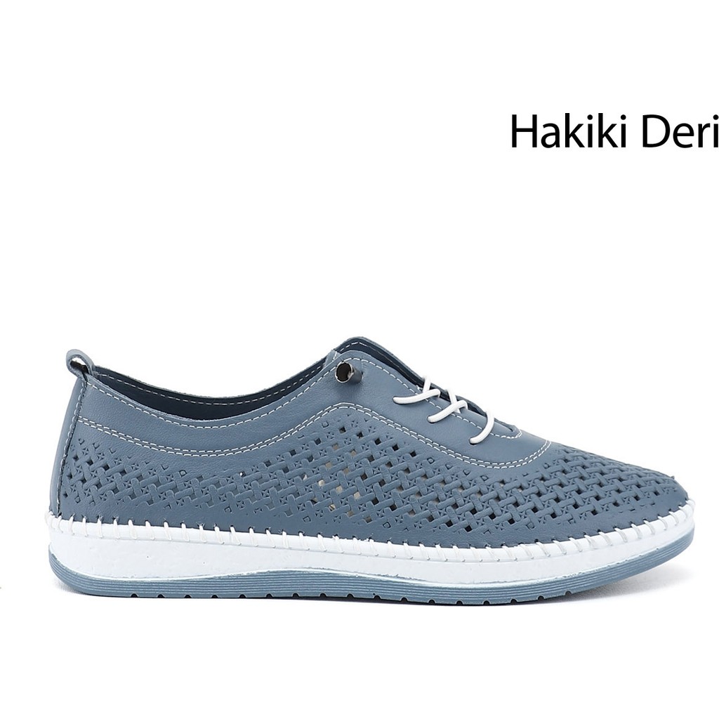 Gönderi(r) Kadın Mavi Bağcıklı Hakiki Deri Comfort Ayakkabı Kadın Günlük Ayakkabıları Fiyatı