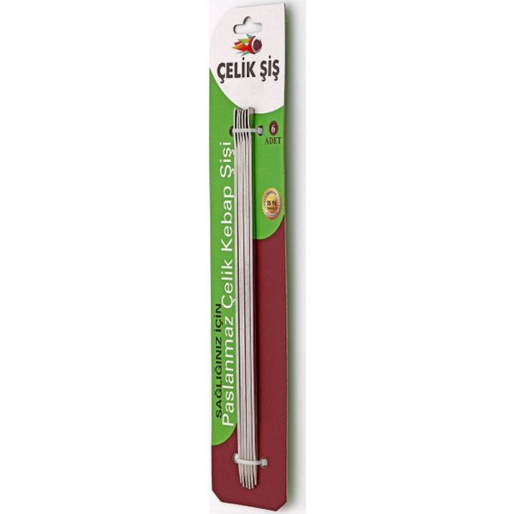 Gönen Çelik Çelik Şiş Paslanmaz Çelik Kebap Şişleri 6 Adet (Çöp Şiş 25 cm) Mangal & Barbekü Malzemeleri Fiyatı