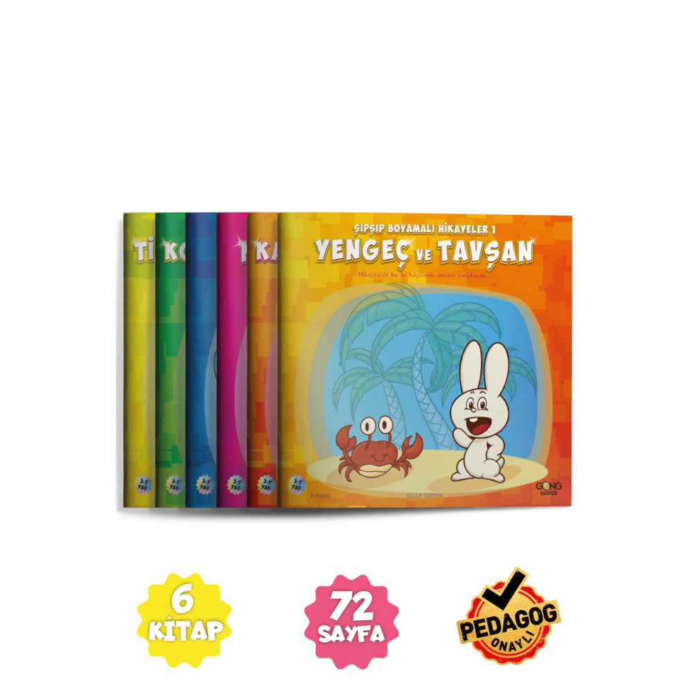 Gong Yayınları 3-7 Yaş Eğitici Öğretici Okul Öncesi Boyamalı Hikaye Kitabı Seti 6 Kitap Çocuk Öykü Fiyatı