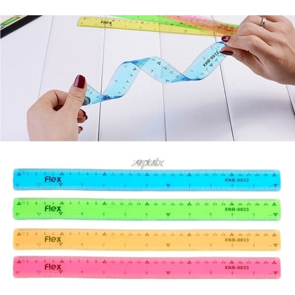 GongtuShop Yumuşak Cetvel Çok Renkli Öğrenci Esnek Cetvel Mezura 15CM 20CM 30CM Düz Cetvel Ofis Okul Malzemeleri (Yurt Dışından) - Beyaz - 1 Cetvel Fiyatı