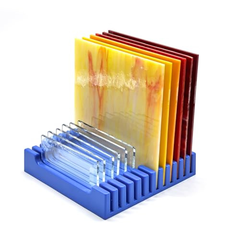 GONGWANTON Stained Glass Sheet Storage Rack, Glass Panel Organizer, accommodate 12 * 12 inch stained glass(1 Pack)