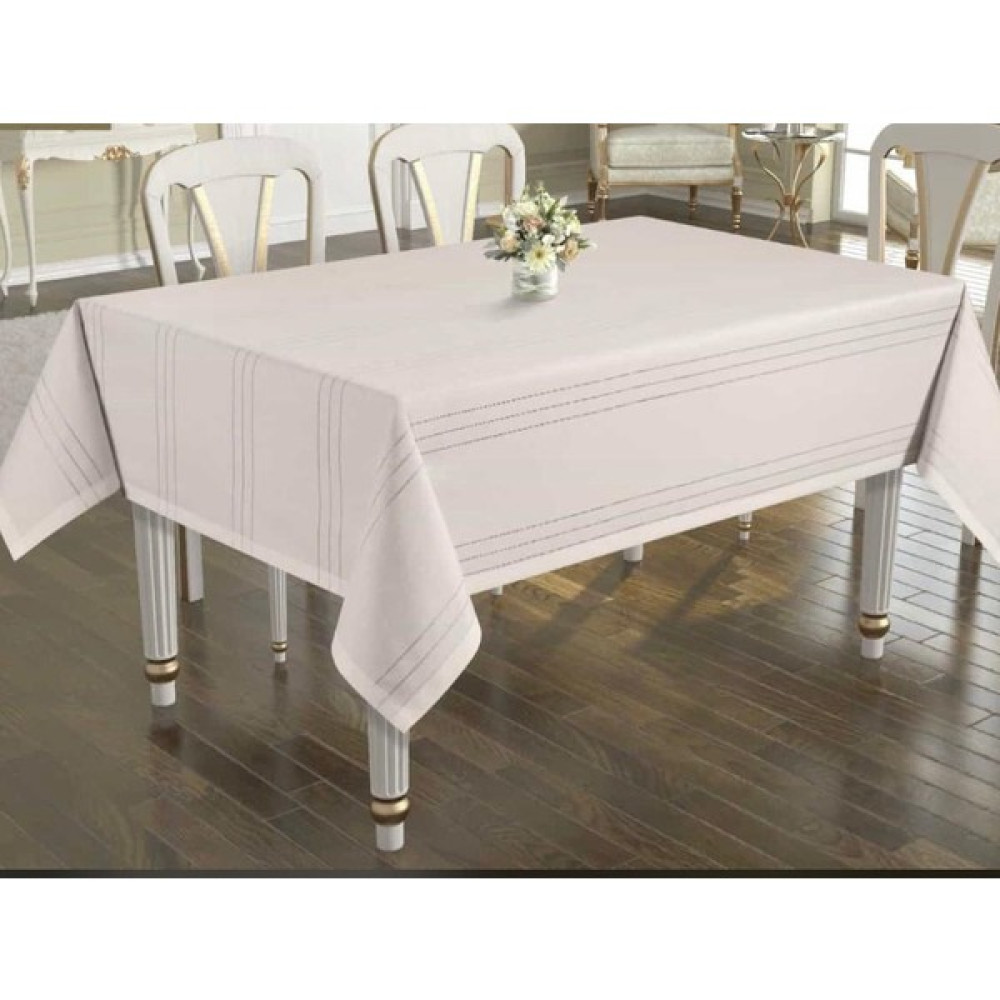 Gonk Colber Keten Dertsiz Yemek Mutfak Masa Örtüsü - Krem - 160 x 220 cm Masa Örtüsü Fiyatı