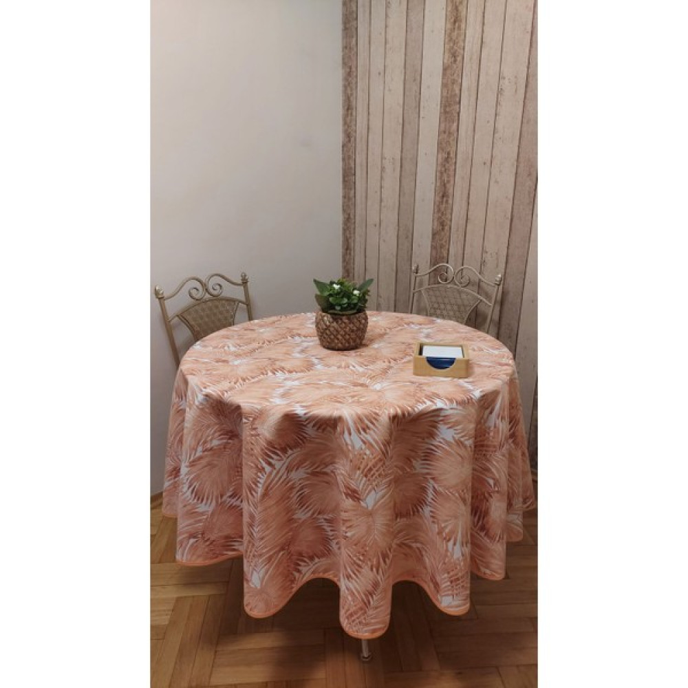 Gonk Duck (Sıvı Itici ,leke Tutmaz) Kumaş,yuvarlak, Yemek Masası Örtüsü - Kiremit Rengi - 180 x 180 cm Masa Örtüsü Fiyatı