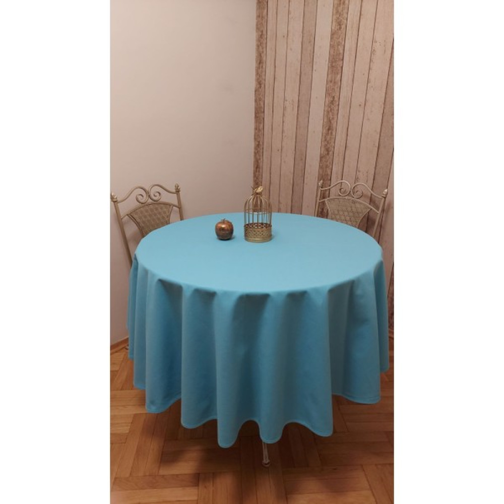 Gonk Yuvarlak,duck (Sıvı Itici ,leke Tutmaz) Kumaş,masa Örtüsü - 180 x 180 cm - Açık Mavi Masa Örtüsü Fiyatı