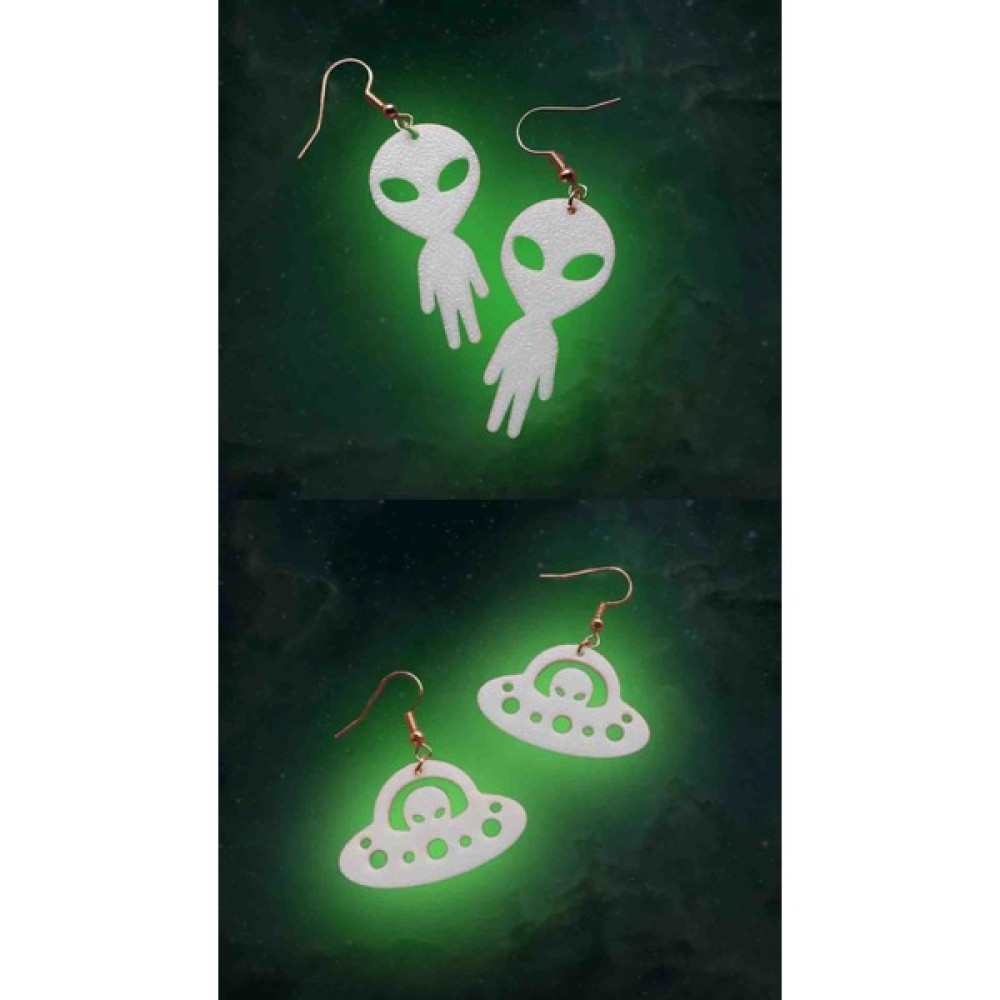 Gonogy Fosforlu Uzaylı ve Ufo Küpe/ Karanlıkta Parlayan Küpe Bijuteri Küpe Fiyatı
