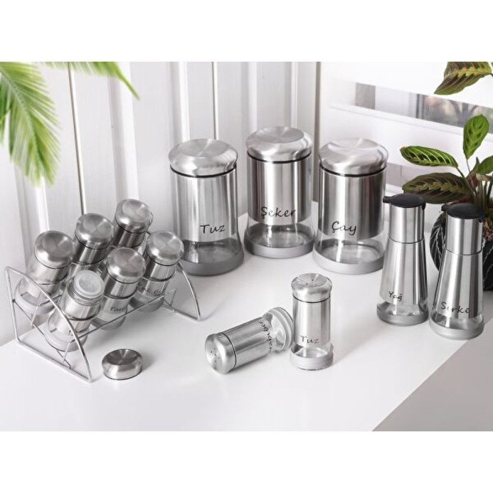 Gönül Baharat Seti 13'ü Cam Inox G3145 Baharat Setleri & Baharatlıklar Fiyatı